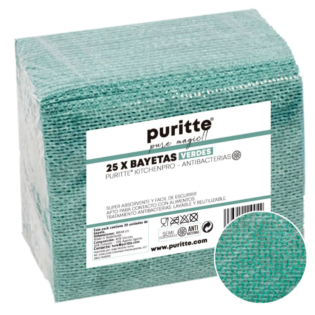 Bayetas Puritte KitchenPro Antibacterias en paquete de 25 unidades Puritte