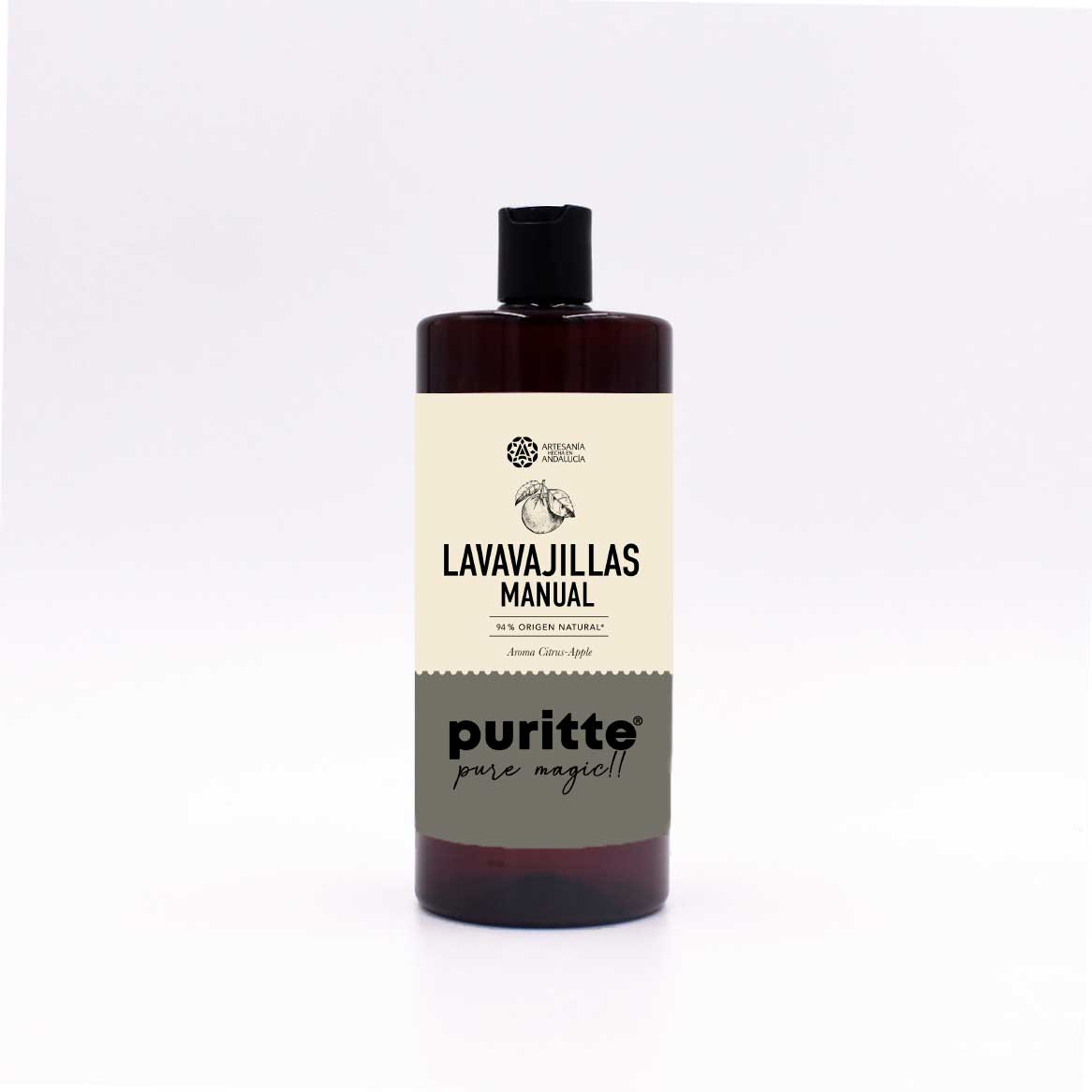 Lavavajillas Manual Natural Puritte - Eficacia Natural con Aroma Citrus-Apple