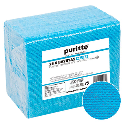 Bayetas Puritte KitchenPro Antibacterias en paquete de 25 unidades